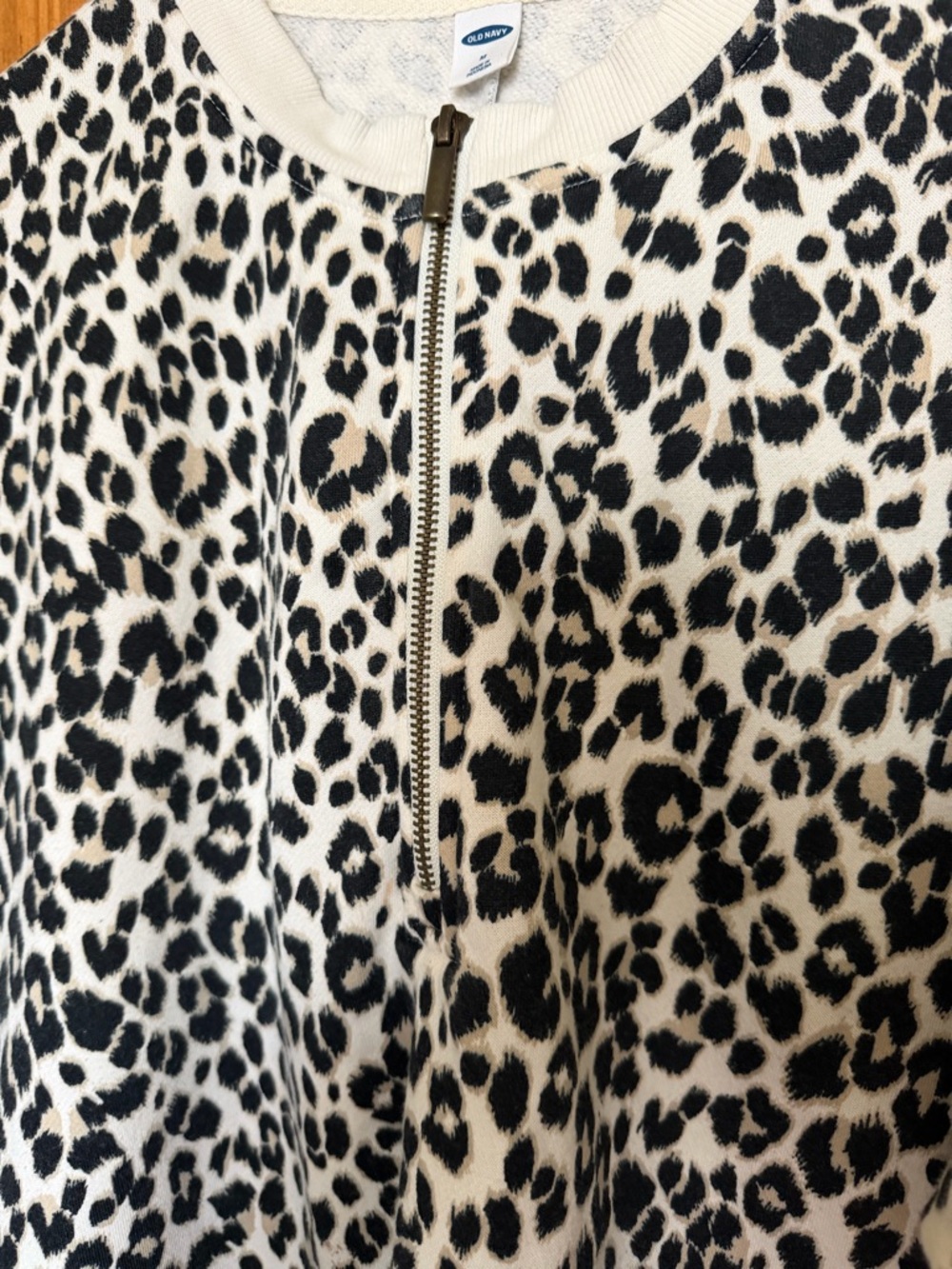 Old Navy half zip dolman Leopard Print Pullover - Picture 4 of 9